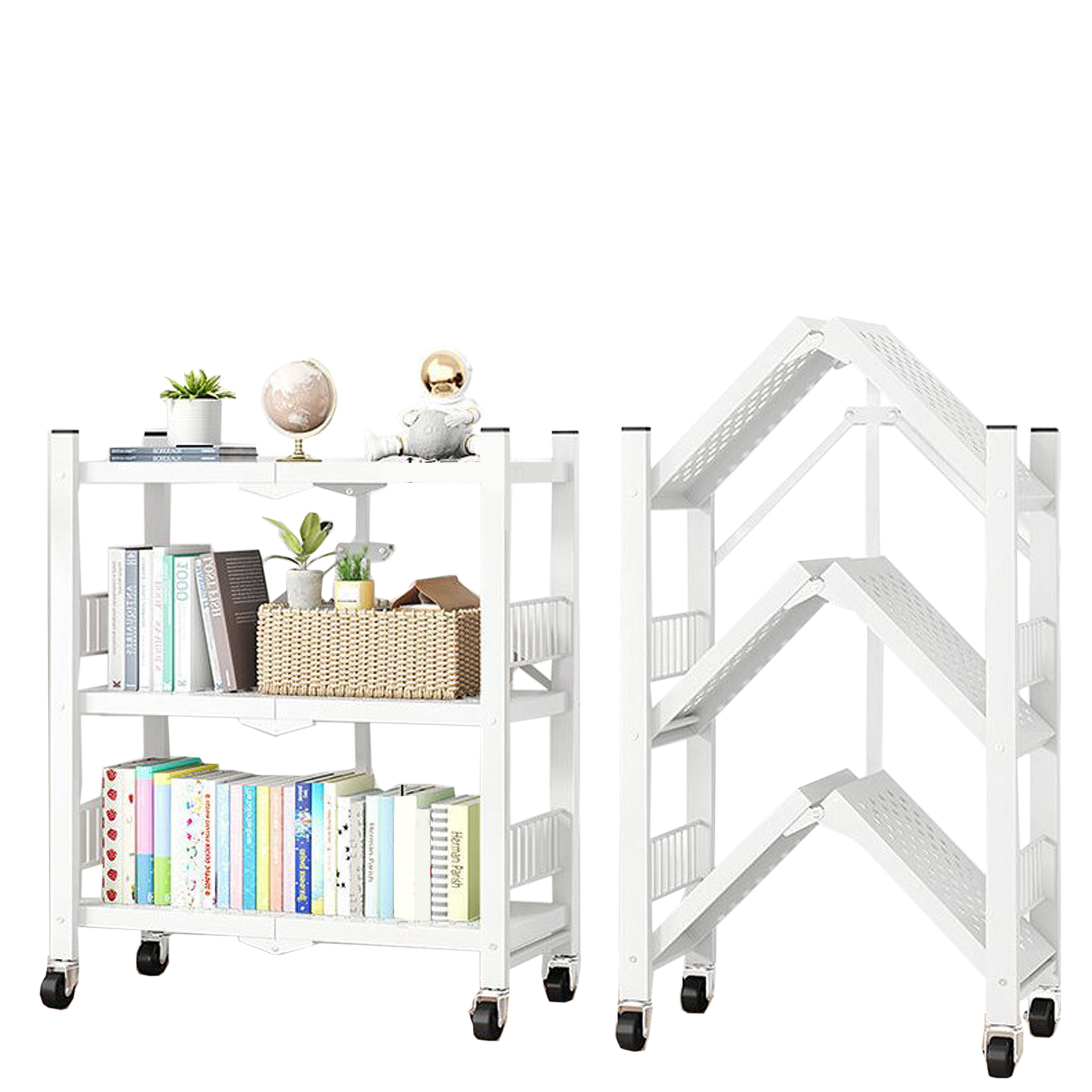Folding Storage Rack with Wheels