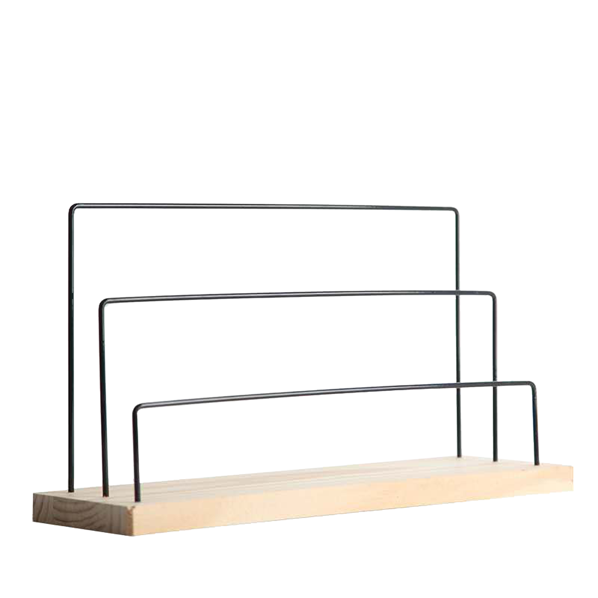 Wire Display Stand with Wooden Base